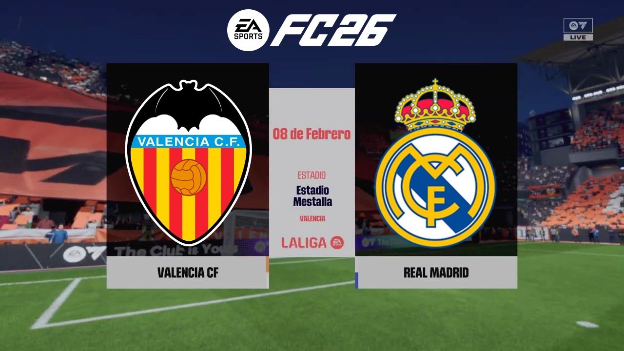 FC 26 - VALENCIA CF VS REAL MADRID - SLIDERS GAMEPLAY - LA LIGA 25/26 - ESTADIO DE MESTALLA