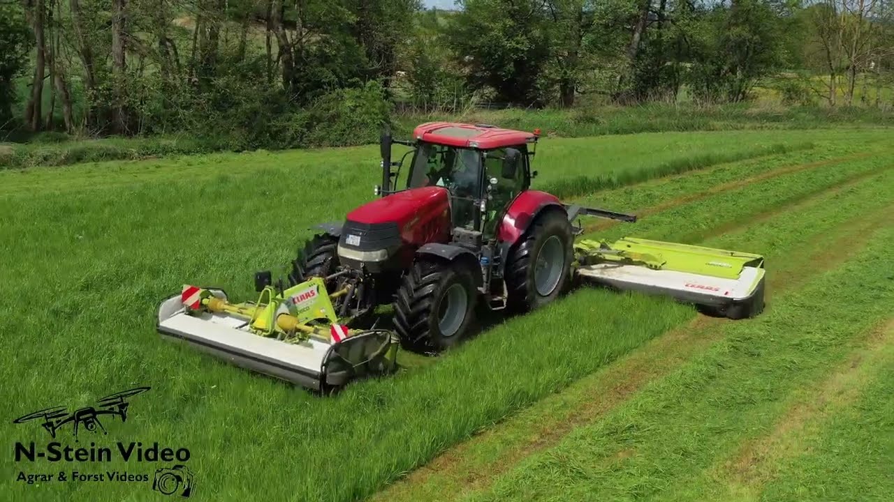Mähen mit dem Case 180 und Claas Mähkombination ! Claas Disco 3200  & 8500 ! 1 Schnitt 2025