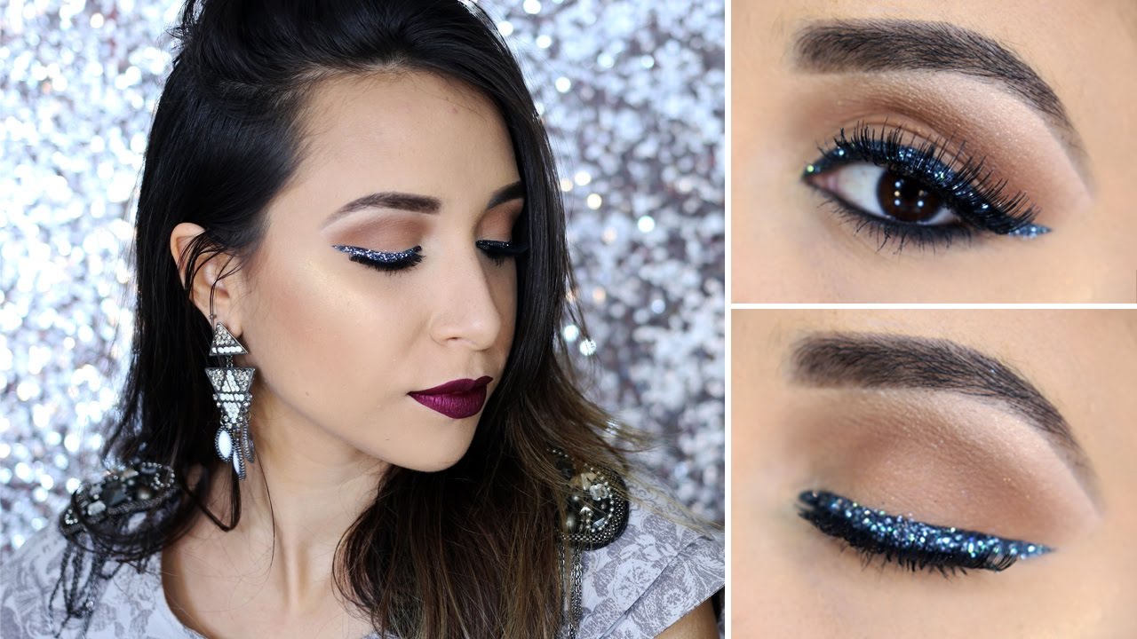 Maquiagem para NATAL - Delineado com Glitter | #NiiTodoDia22