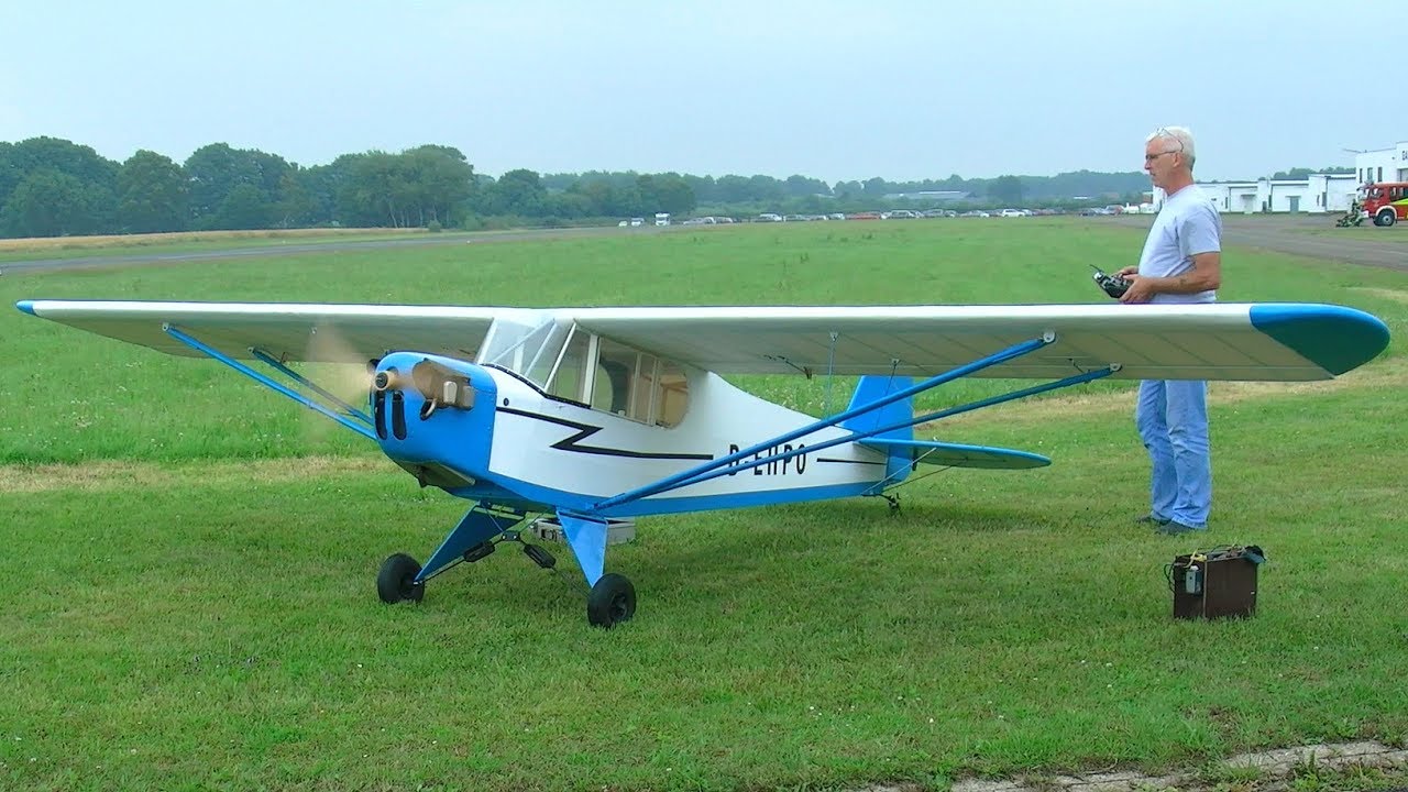 XXXL HUGE RC 50% 1:2 SCALE PIPER CUB FLIGHT DEMONSTRATION