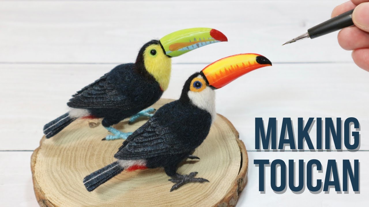 羊毛フェルトと3Dプリンターでオニオオハシを作ってみました。/ Making a toucan using wool felt and a 3D printer.