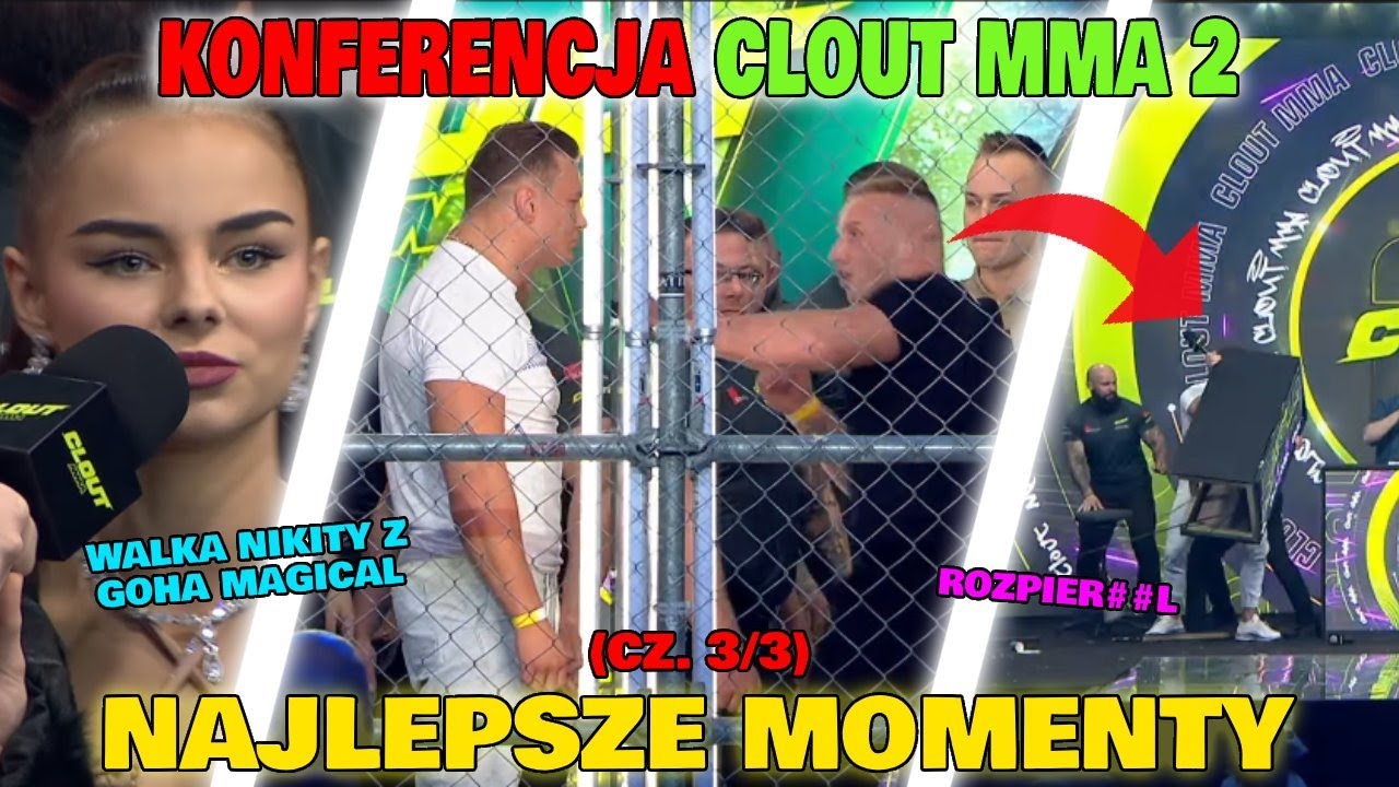 Denis rozwala studio!! PANEL PODWYŻSZONEGO RYZYKA- KONFERENCJA CLOUT MMA 2 - NAJLEPSZE MOMENTY (3/3)