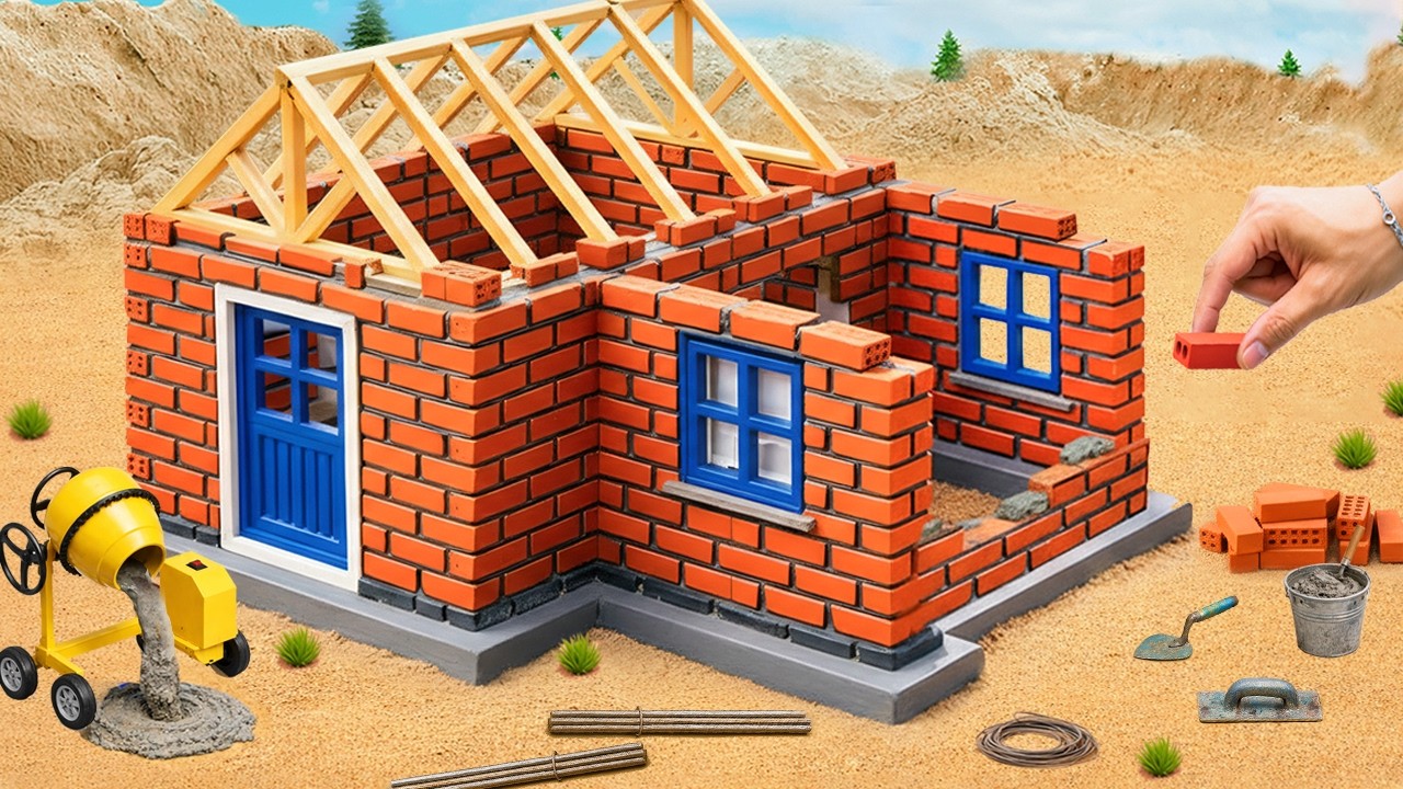 DIY Mini Tractor Rebuilds 2-Room Brick House After Thieves Wrecked It | Science Project