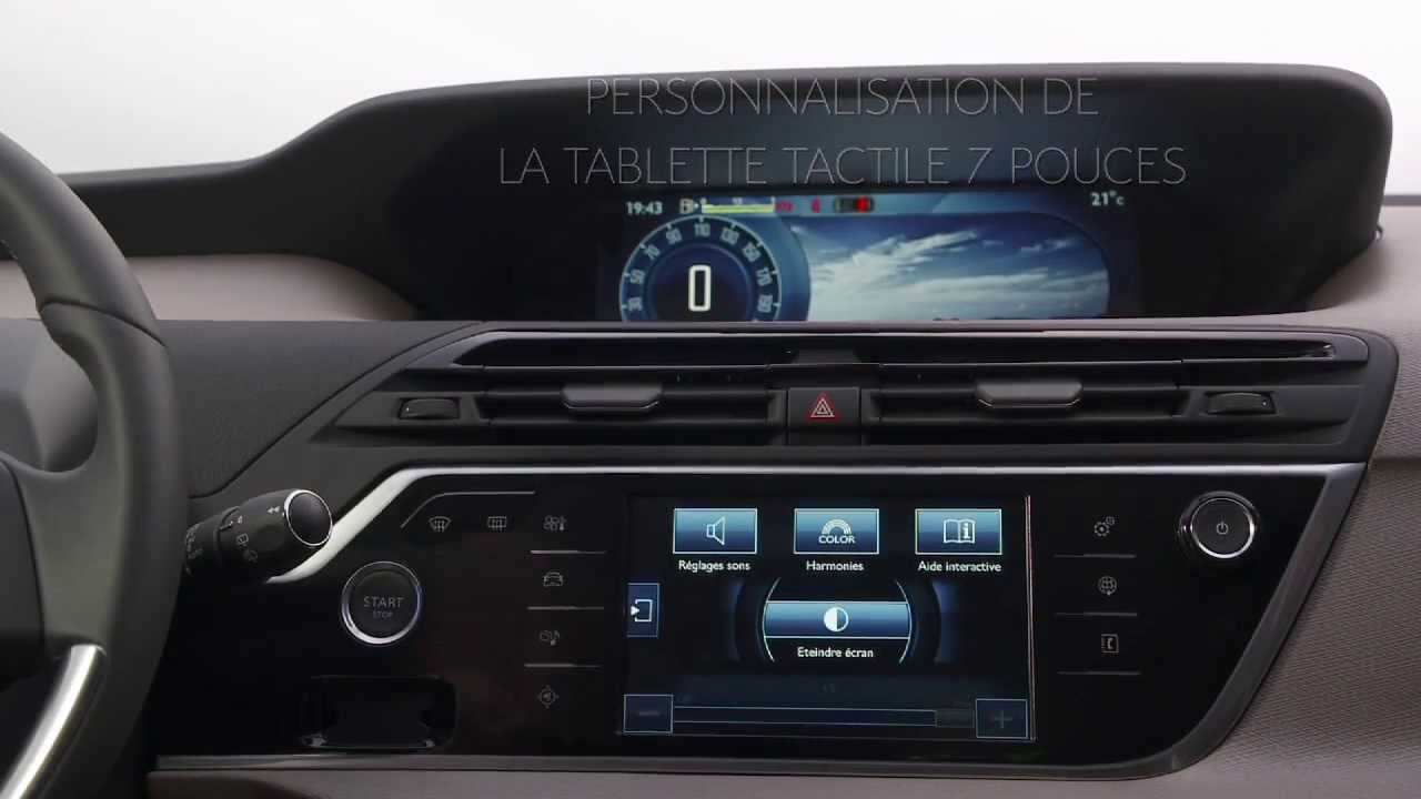 Réglages de la tablette tactile du Citroen C4 Picasso