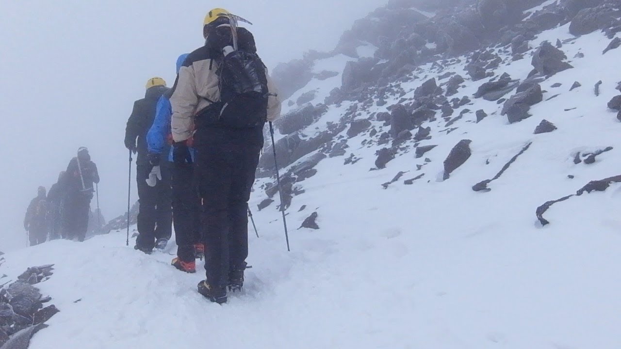 Climbing Toubkal in winter, the highest mountain in Northern Africa