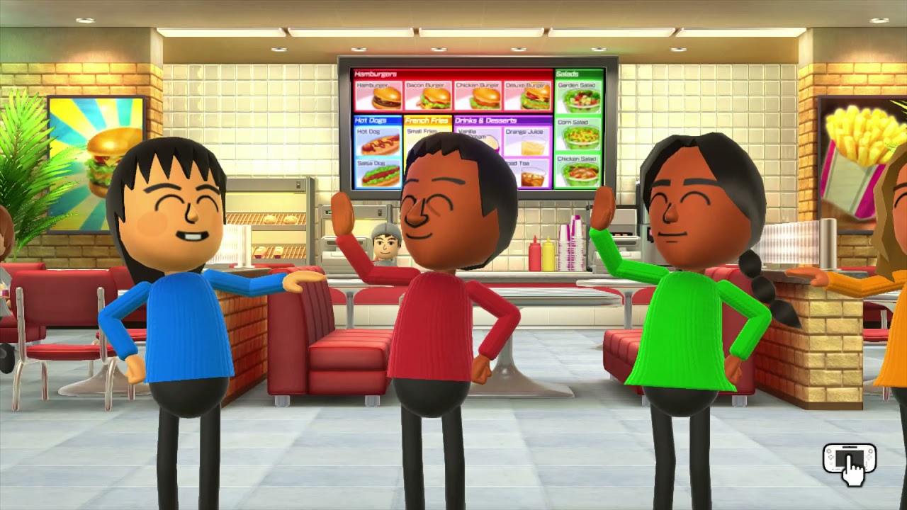 Wii Party U Feed Mii w/WPU Advanced Miis (Cheng-Han, Haixiang, Laura, Alice)