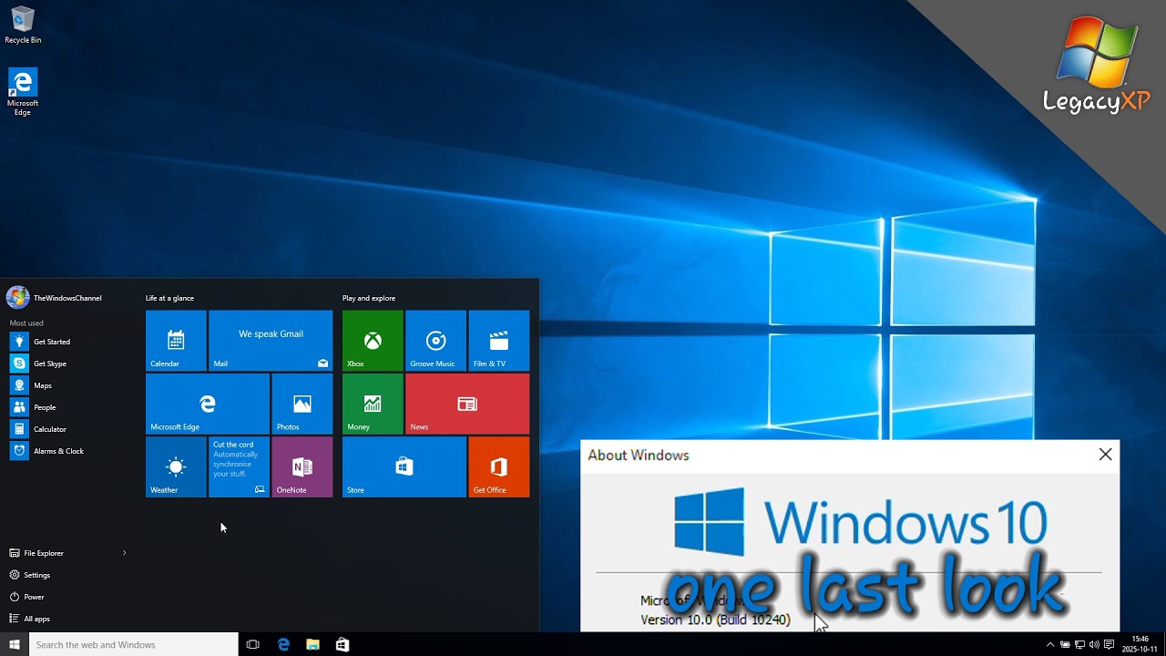 Windows 10 - One last look