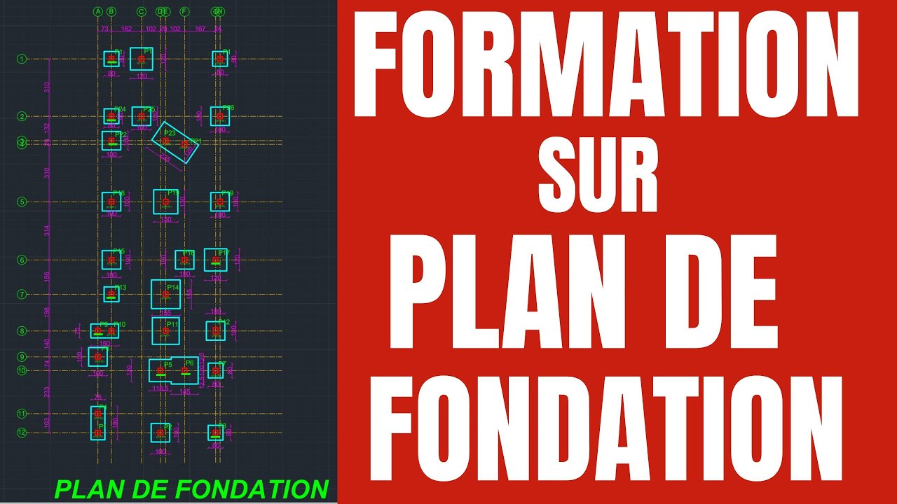 Plan de fondation sur AutoCAD – Formation complète pas à pas (1h+) | Génie civil