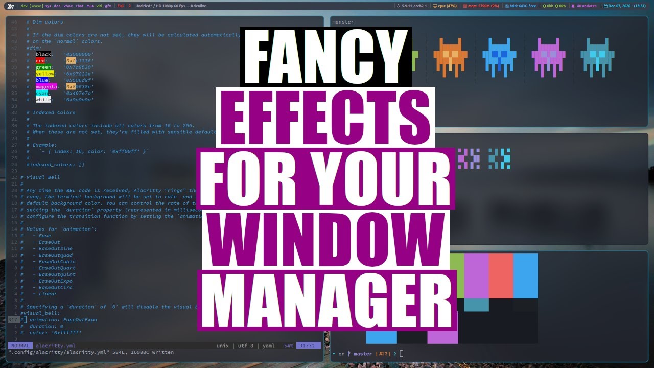Animations, Blurring and Rounded Corners For Your Window Manager
