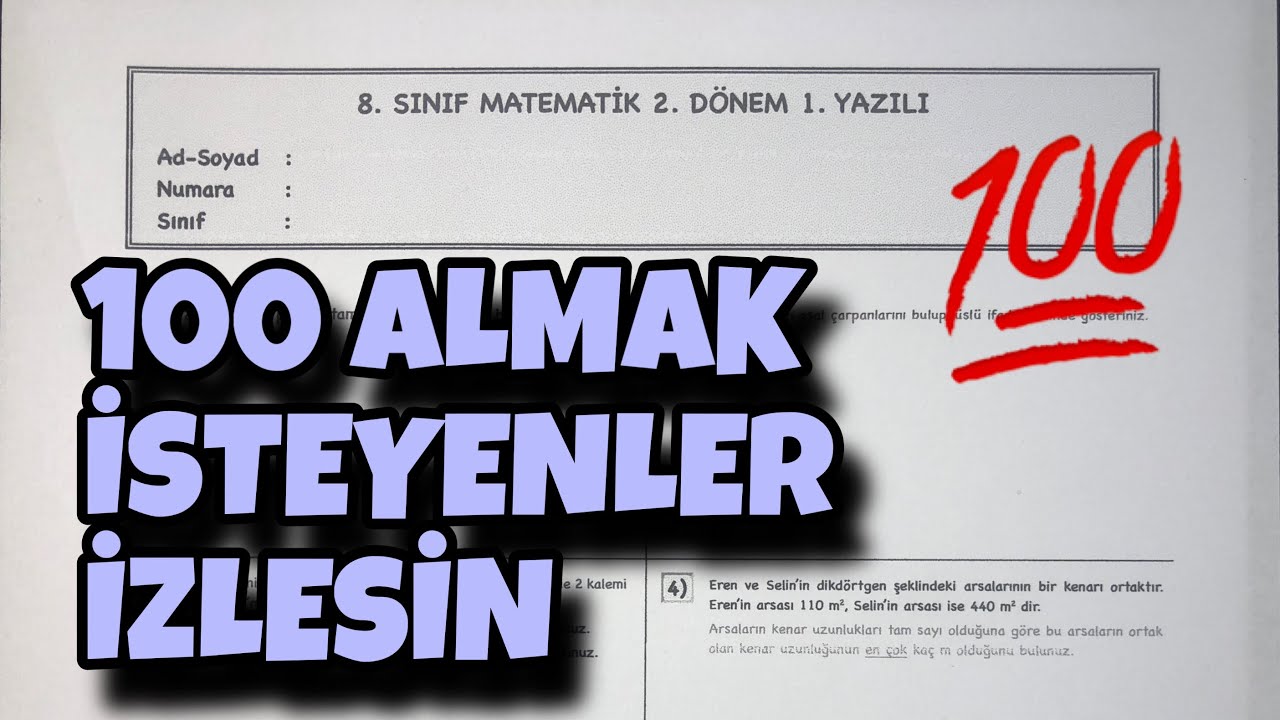 8.Sınıf Matematik 2.Dönem 1.Yazılı