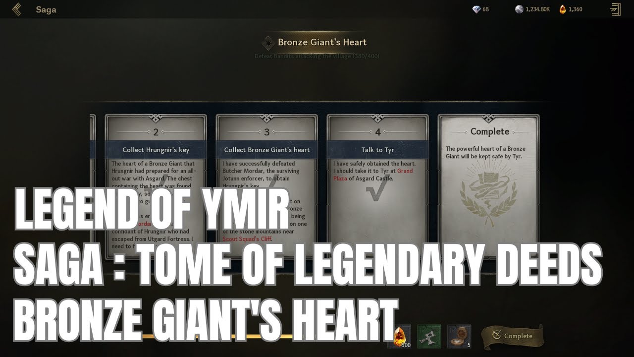 Legend of YMIR | SAGA: Tome of Legendary Deeds | Bronze Giant's Heart | Tips & Guide