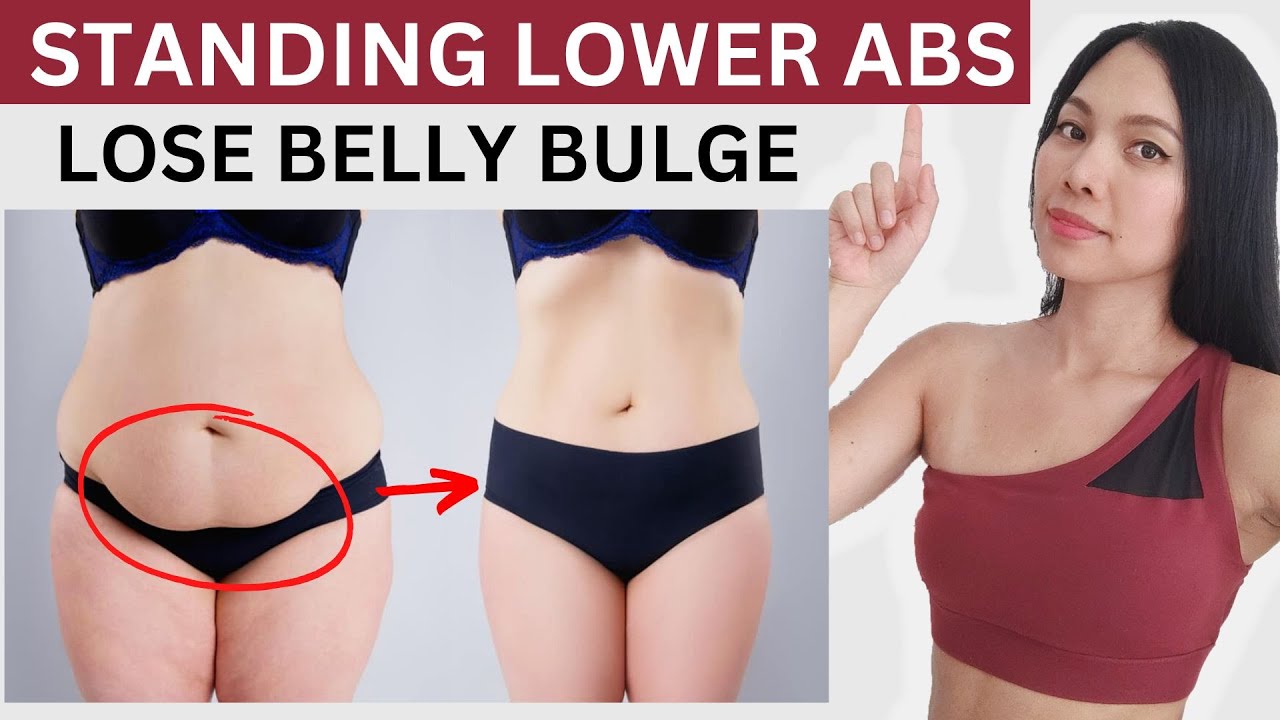Lose hanging lower belly standing workout, low impact no jumping, no squats/lunges | Hana Milly