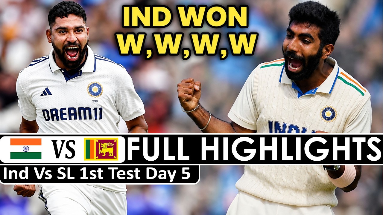 Full Highlights | India Vs Sri Lanka 1st Test Match Day 5 Highlights 2026 | Ind Vs SL