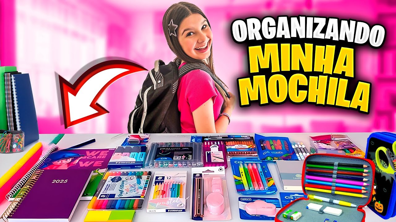 ORGANIZANDO MINHA MOCHILA 2025!! *Material Escolar