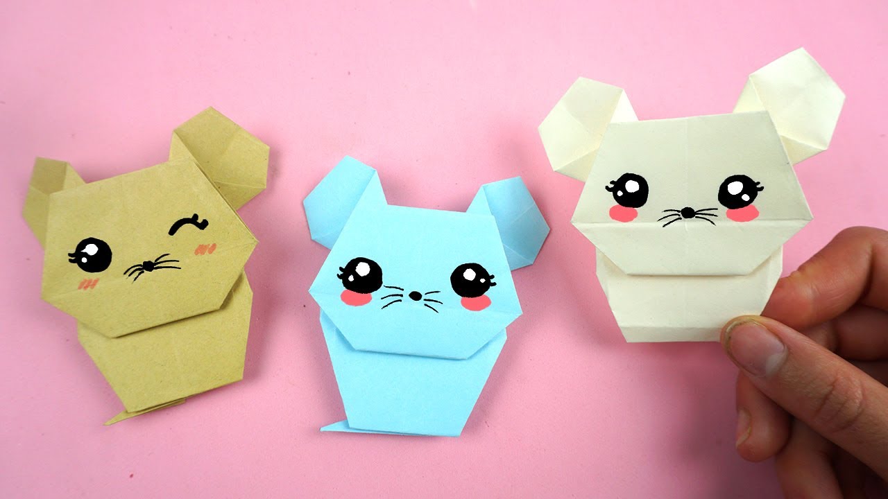 Süße Maus falten - Origami Maus - Basteln mit papier | DIY Bastelideen