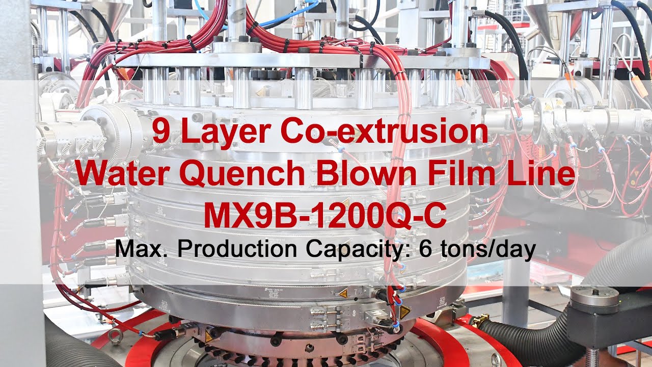 JINMING Classic X Series 9-Layer Co-extrusion Water Quench Blown Film Machine（MX9B-1200Q-C）