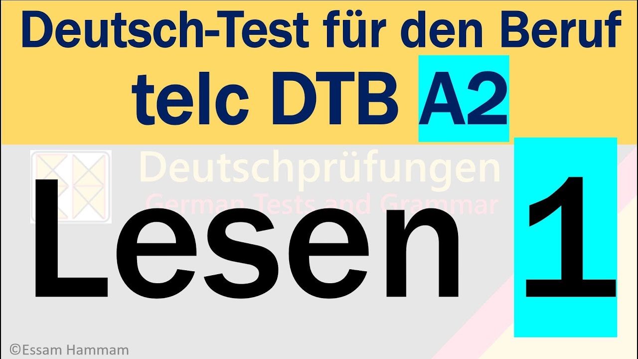 DTB A2 | Deutsch-Test f&uuml;r den Beruf A2 | Lesen 1 | L&ouml;sungen am Ende