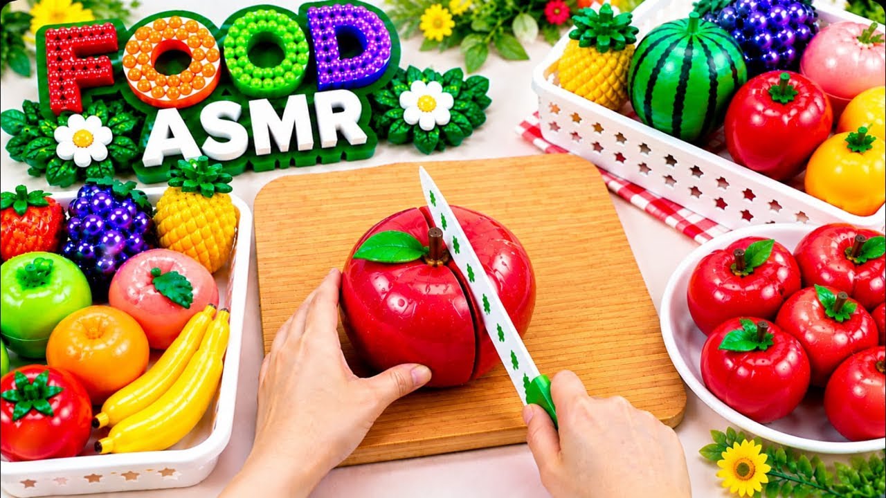 Toy Fruit Cutting ASMR Food sound🍟🍎🍇🍉