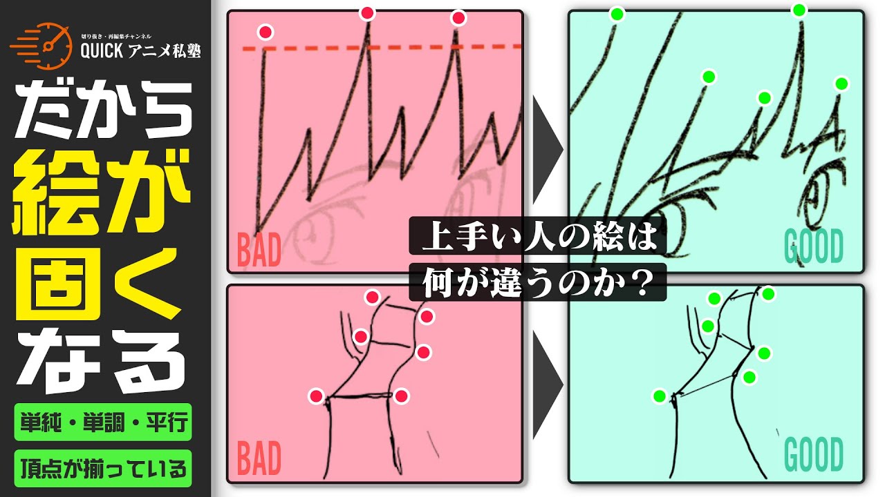 【画力UP】線画が微妙になる理由！上手い人の絵の共通点と最短上達法【アニメ私塾切り抜き】
