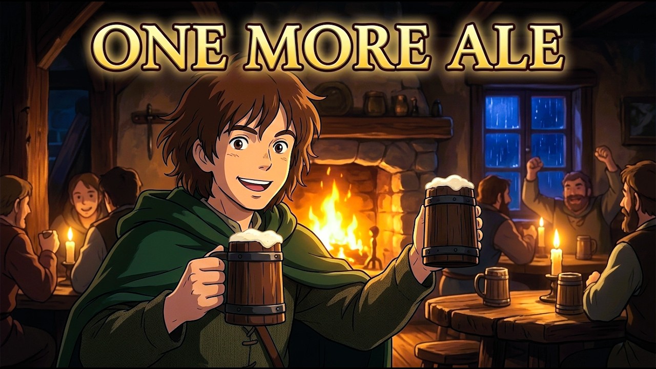 Inside a Warm Medieval Tavern 🍺 Fantasy Tavern Music & Fireplace Ambience (1 Hour)