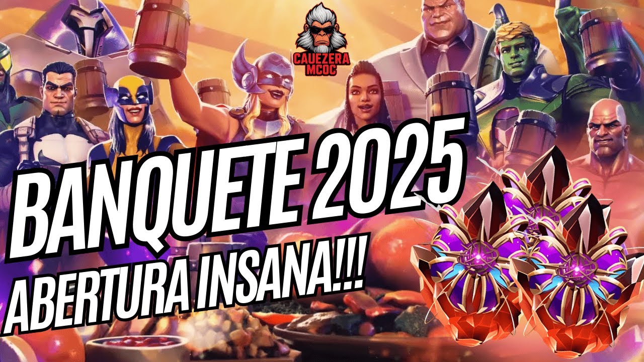 O BANQUETE 2025 CHEGOU!!! ABERTURA INSANA + MEMBROS 🤩🗝 | LIVE | Marvel Contest of Champions