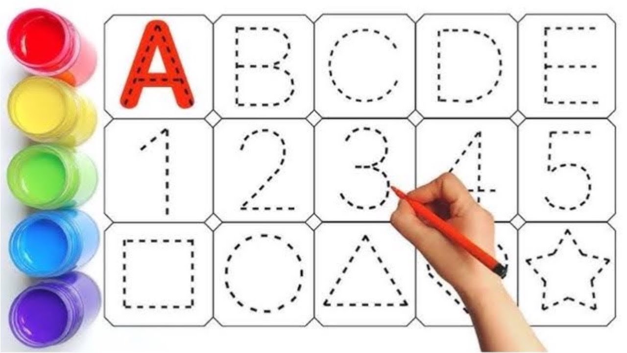 ABCD, Alphabet A to Z, One Two Three, 1 to 100 Counting, Shapes drawings for kids, Abcd & Number