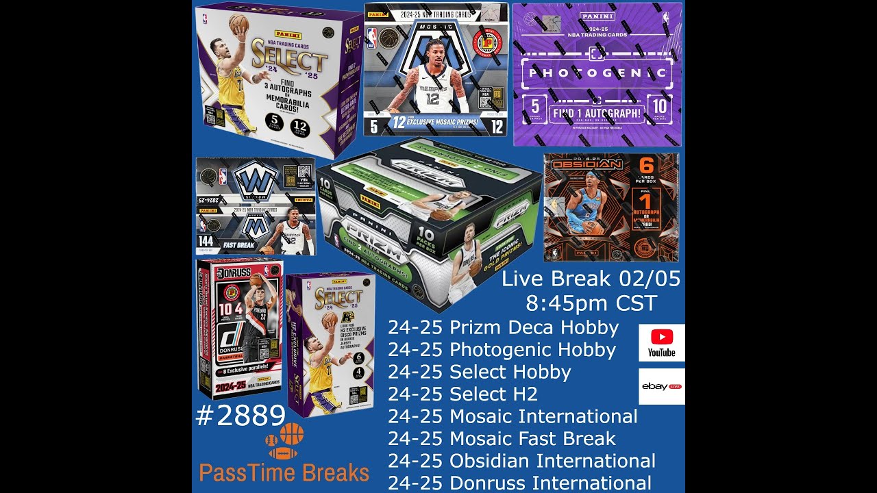 02/05 - PRIZM DECA PHOTOGENIC SELECT BASKETBALL - 8 Box Hobby Mix PYT #2889 LIVE BREAK