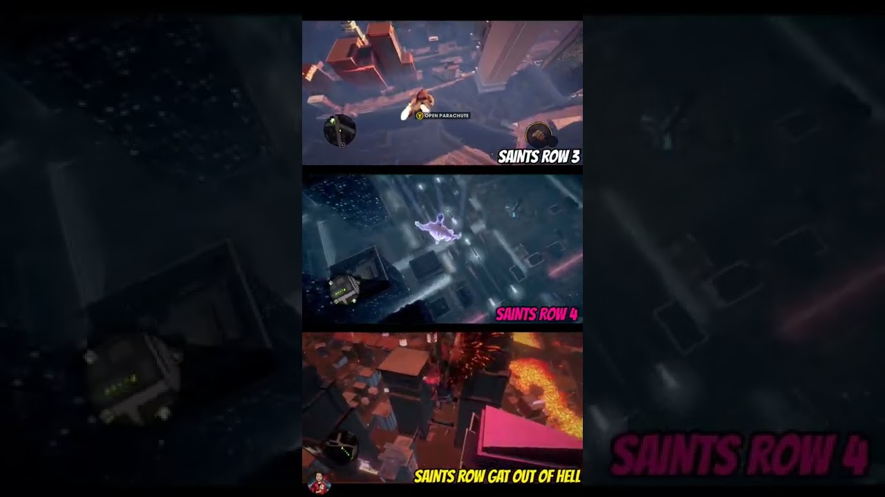 Saints Row 3 vs Saints Row 4 vs Saints Row Gat out of hell 💥🤕 #shorts #gaming #viral