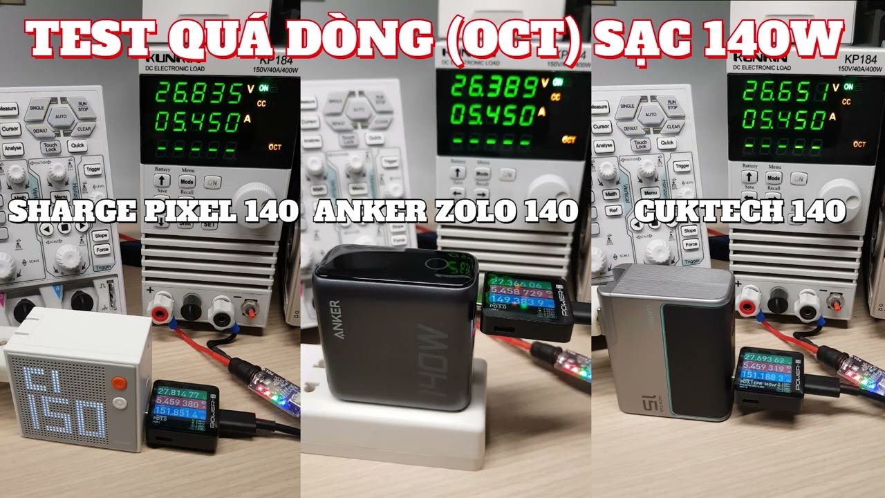 M&agrave;n đấu tay 3 giữa SHARGE PIXEL 140 - ANKER ZOLO 140 - CUKTECH 140 v&agrave; c&aacute;i kết