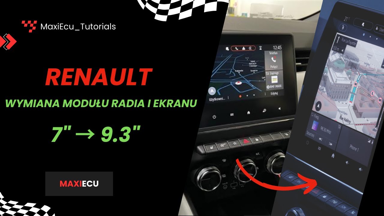 Renault Clio 5 – wymiana radia i ekranu na duży zestaw 9.3