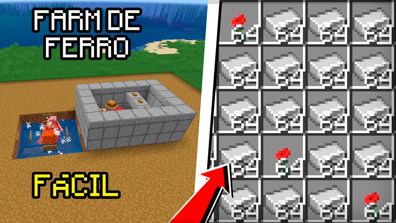 FARM DE FERRO MAIS FÁCIL do MINECRAFT