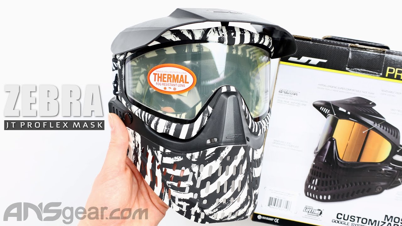 JT Proflex Paintball Mask - Zebra Print - New Release