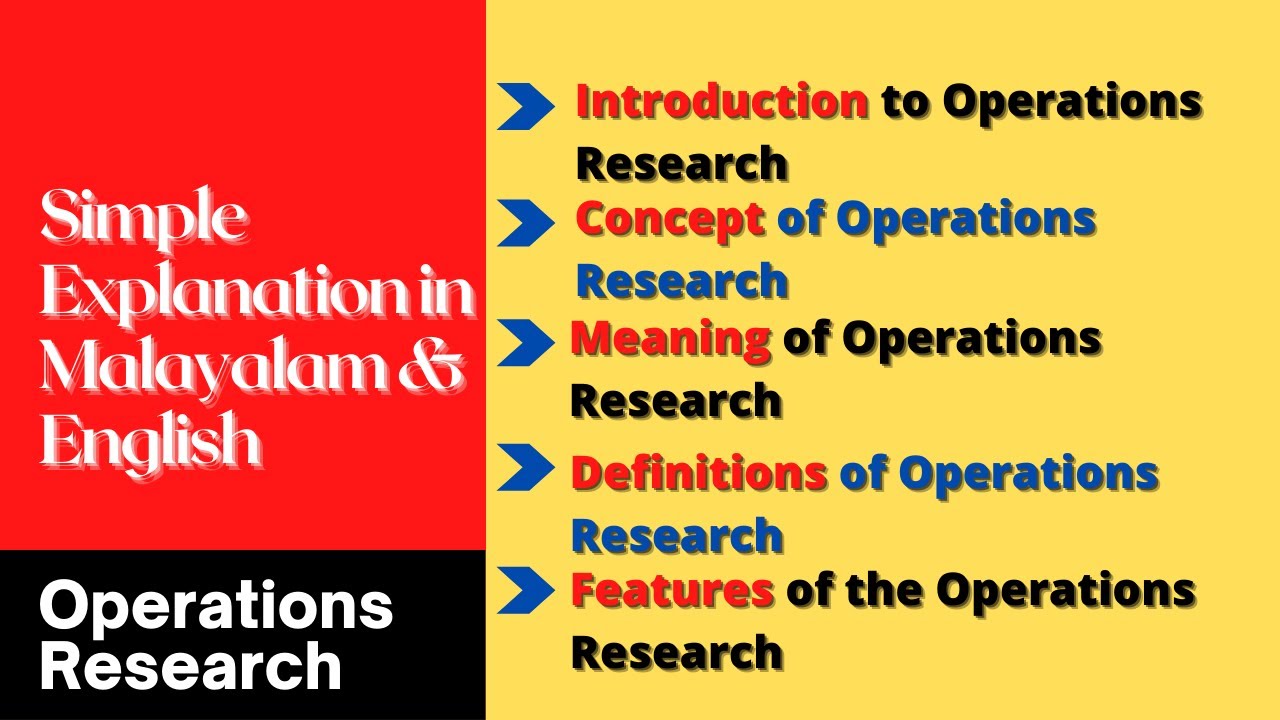 Operations Research Introduction, Concept, Meaning, Definitions, Features Simple Explanations