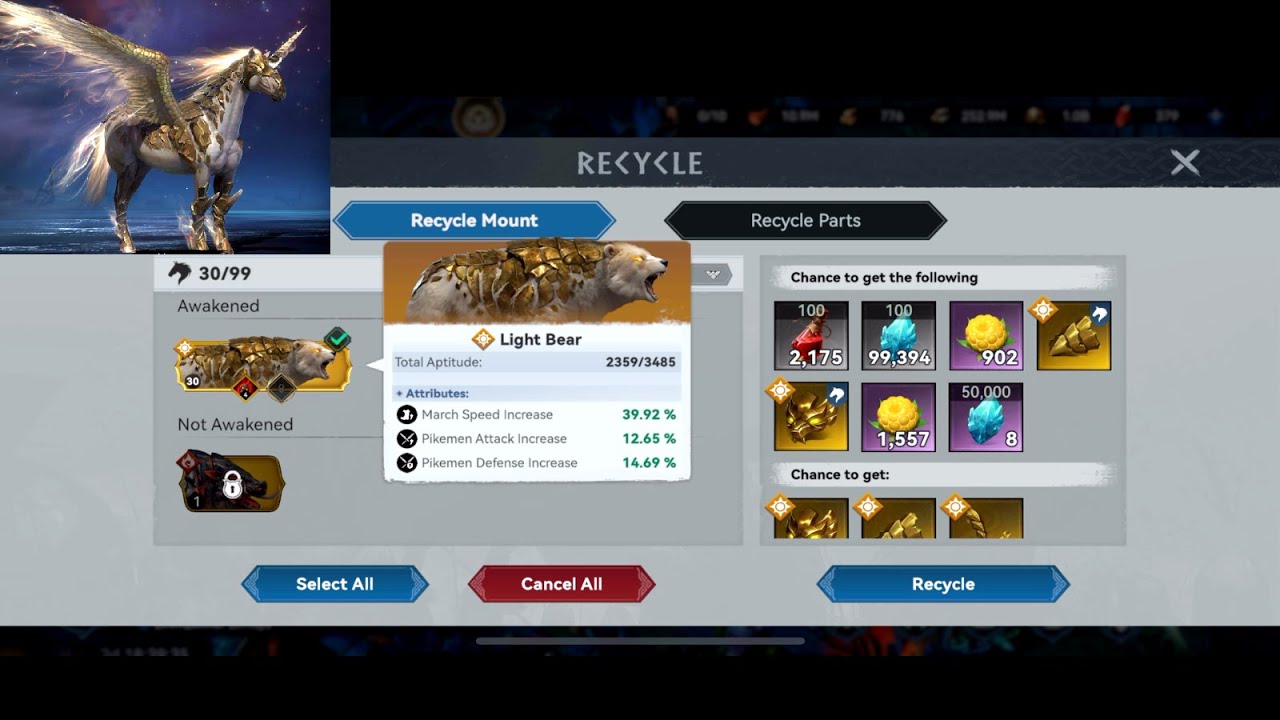 ⚔️ VIKING RISE ⚔️ : : RECYCLE AWAKEN GOLDEN MOUNT 🐴🕊🐎🔥