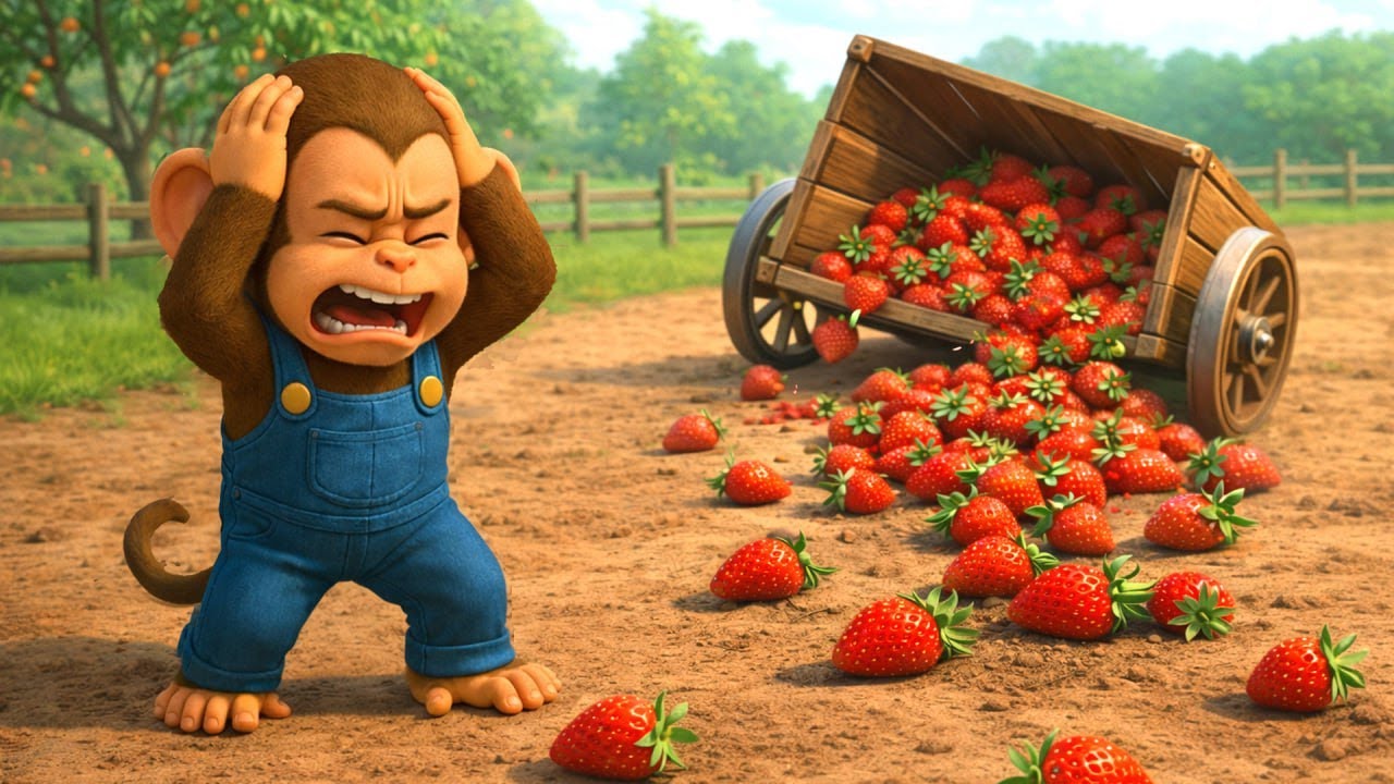 Farm Chaos...Monkey Farmers Catch Thief with Tractor and Excavator