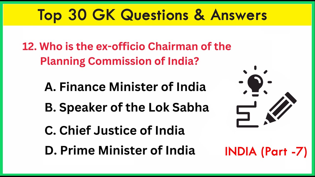 Top 30 INDIA GK questions & answers | GK - 11 | GK question | GK Quiz | Indian Polity