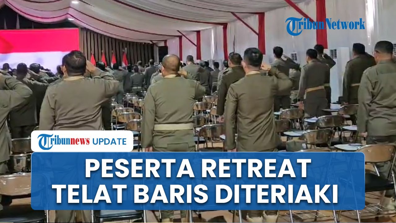 Peserta Retreat yang Terlambat Baris Digembleng dan Diteriaki oleh Panitia Berseragam Militer