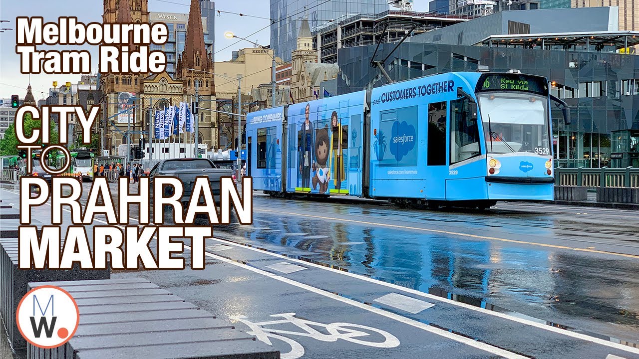 Heavy Rain Tram Ride from Melbourne CBD to Prahran Market🚋☔【4k】