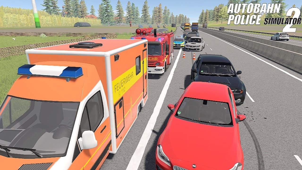 Autobahn Police Simulator 2 - Highway Accident! Gameplay 4K
