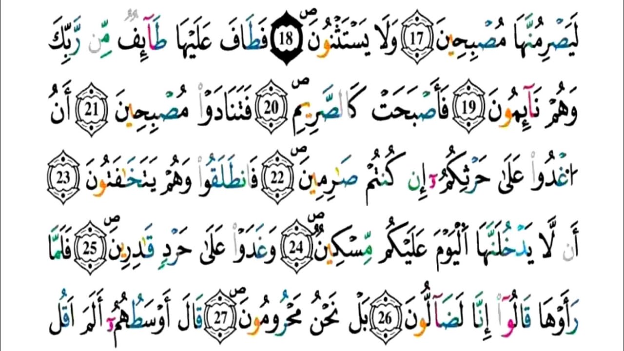 الثمن 3 من الحزب 57 - سورة القلم - مكررة كل آية خمس مرات للحفظ -   بصوت ياسين الجزائري .