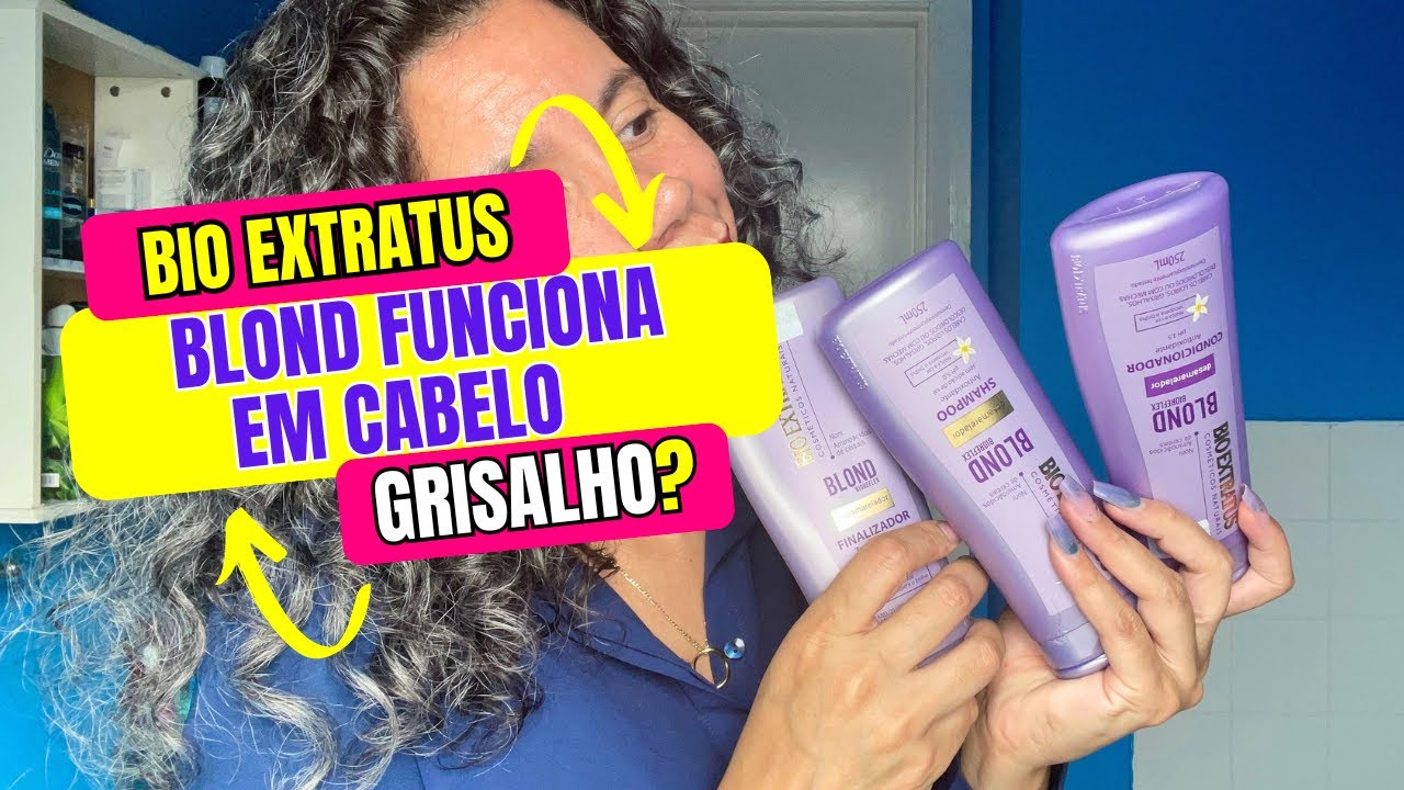 Bio EXTRATUS blond Desamarelador em Cabelos brancos e Grisalhos /  como cuidar dos cachos brancos
