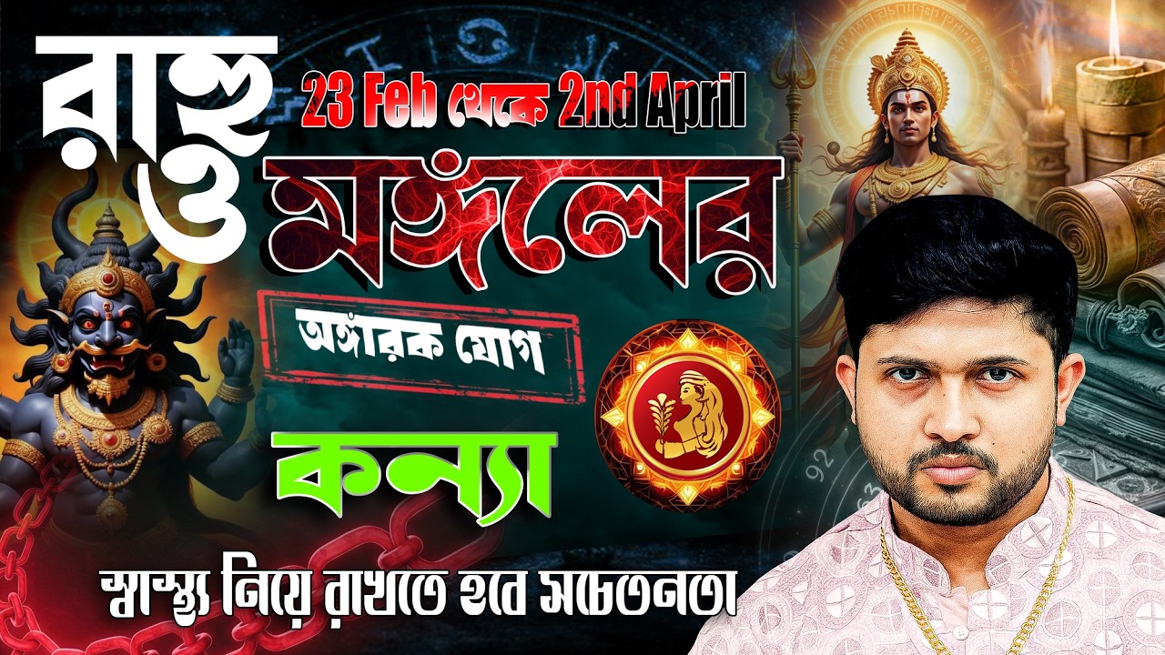 কন্যা রাশি (Virgo)। রাহু ও মঙ্গলের অঙ্গারক যোগ 23 Feb থেকে 2nd April