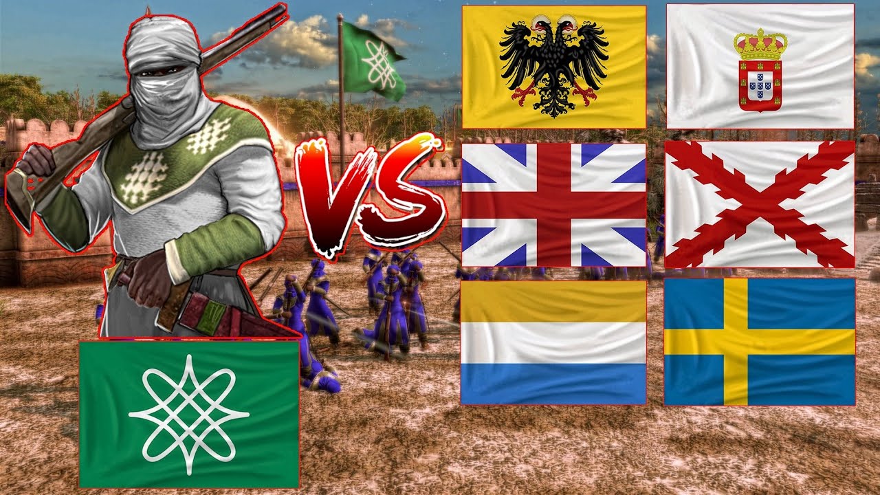 Maigadi vs EU Mercenary Units ( Total Resource and Full Upgrade ) Aoe 3 Battle #aoe3