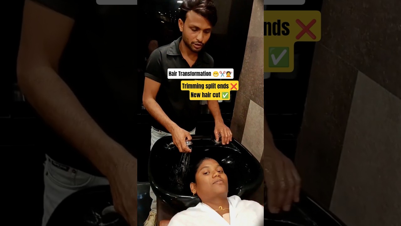 planned a trim but got transformation 💇✂️#shortsindia #teluguvlogs#vibrantblues #trendingshorts#fyp