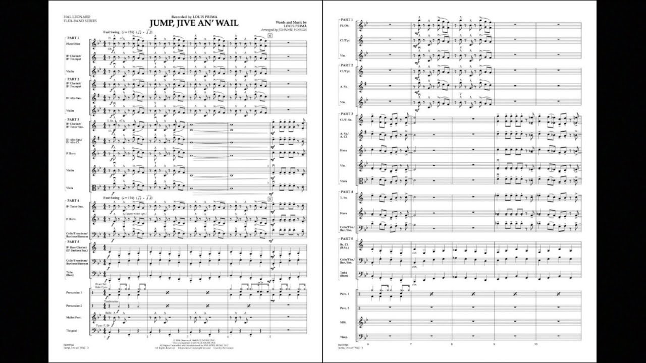 Jump, Jive an' Wail by Louis Prima/arr. Johnnie Vinson