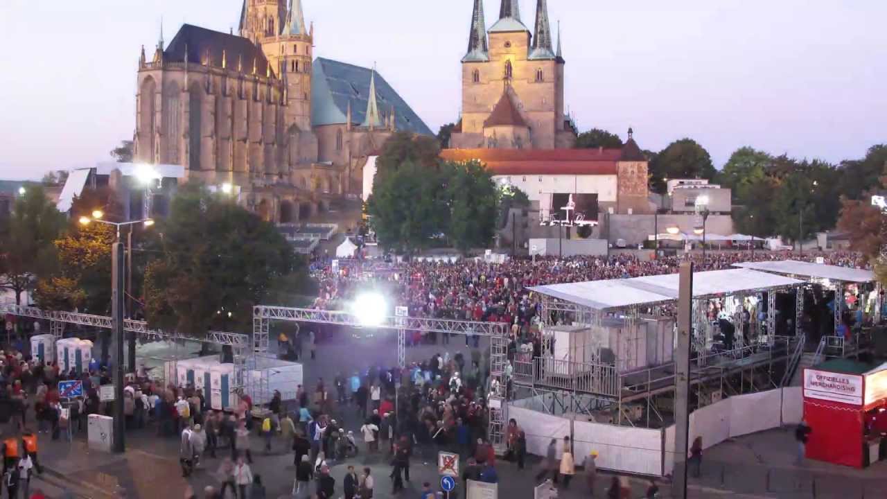 Domplatz Erfurt Zeitraffer