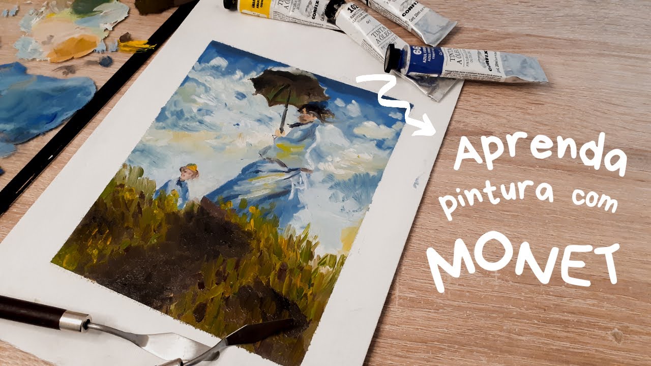REPRODUZINDO UMA PINTURA DE MONET + COMO APRENDER PINTURA🎨| Ensinamento valiosos de Claude Monet👨‍🎨🌈