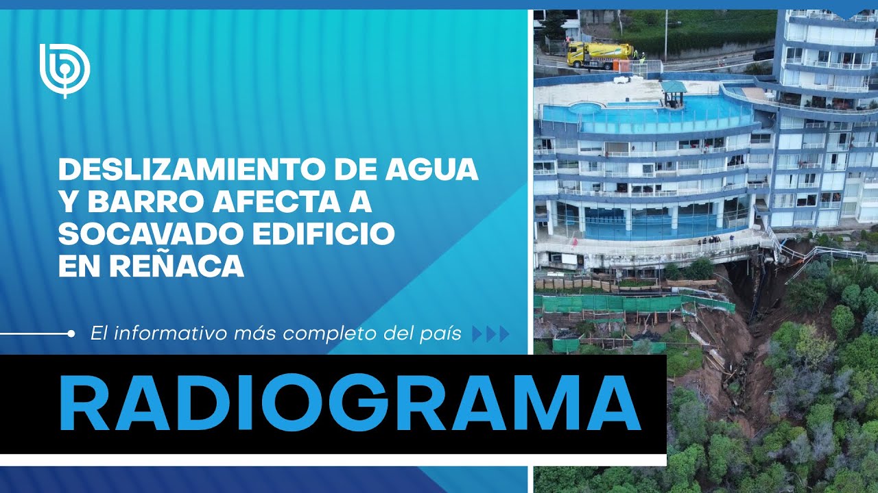 Deslizamiento de agua y barro afecta a socavado edificio en Reñaca