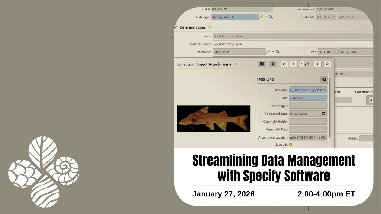 Streamlining Data Management with Specify Software | Webinar (Jan 27, 2026)