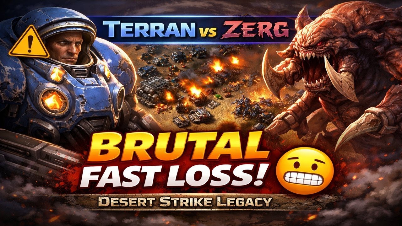 Terran vs Zerg | Desert Strike Legacy — Brutal Fast Loss 😬 1v1 (StarCraft 2)